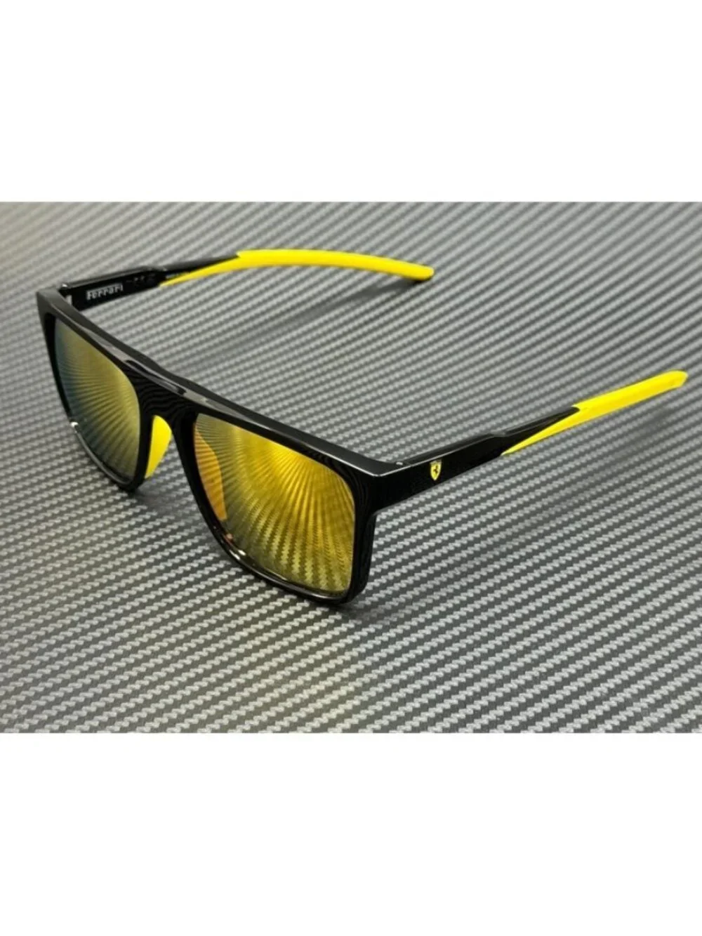 New Ferrari Men Shiny Black Sunglasses 58-18-145